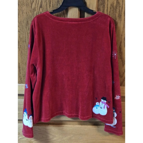 Vtg Michael Simon Lite Snowman Cardigan Christmas Holiday Sweater 90s Womens Lg - Picture 10 of 11
